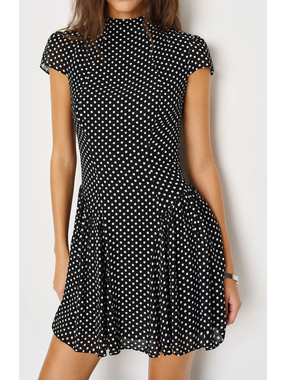 NEW, Reformation Maven Minidress in Caviar Dot Sz 8 #MD2399